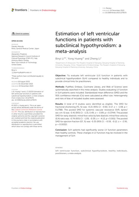 lv function hypothyroid huh|Estimation of left ventricular functions in patients with subclinical .